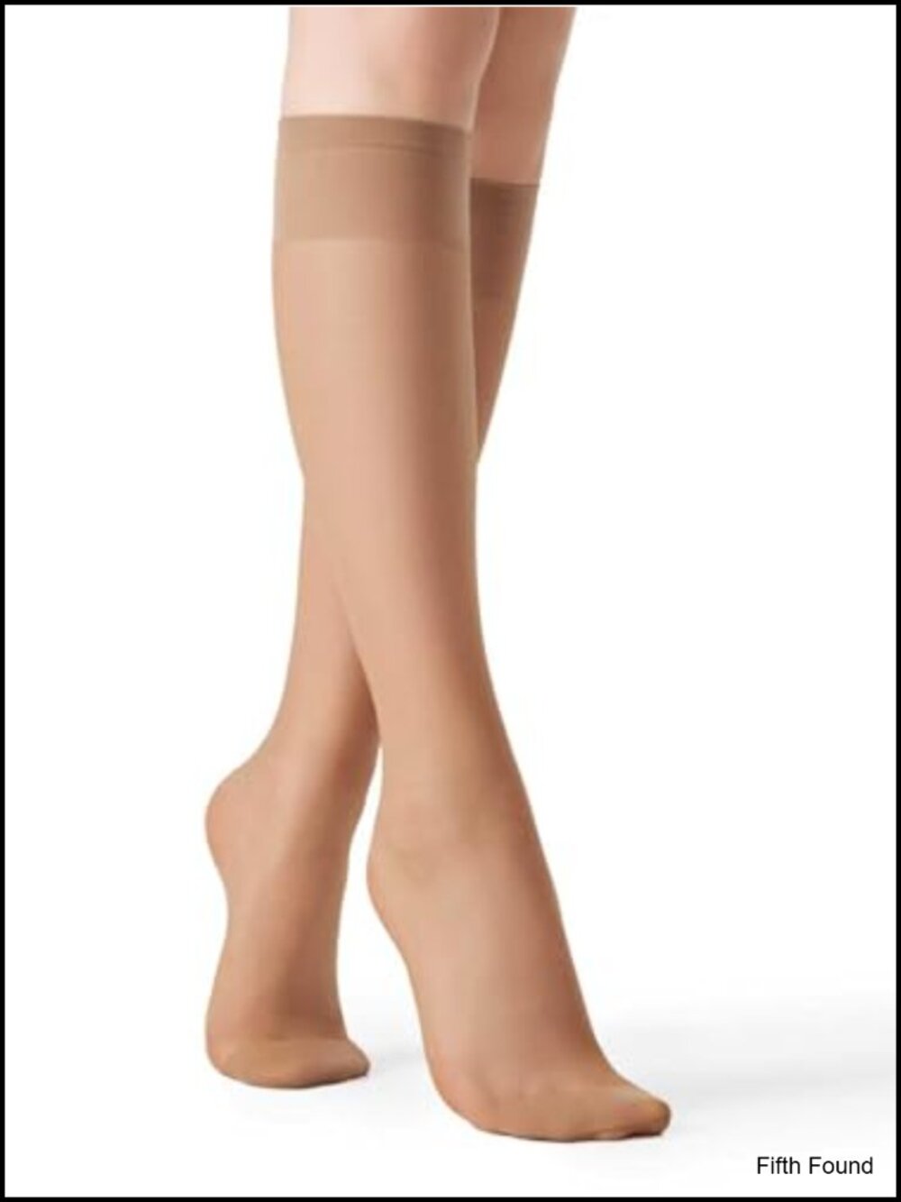 6 Pairs Sheer Knee High Stockings 15 Denier Nylon Spandex Reinforced Toe